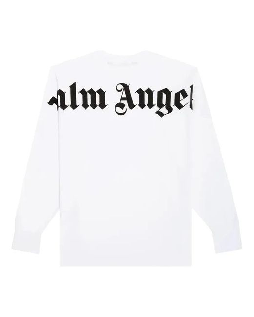 Palm Angels White Ss21 Classic Logo Over Long-Sleeve T-Shirt for men
