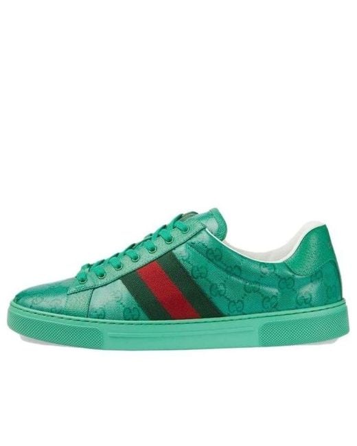 Gucci Green Ace Gg Crystal Canvas Sneaker for men