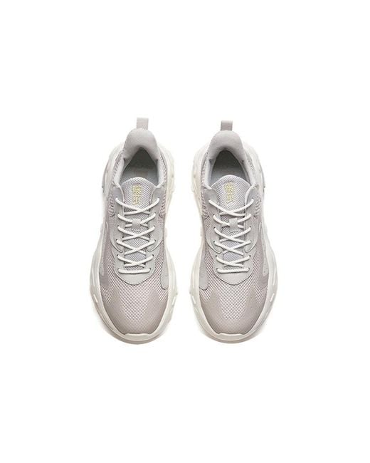 Anta White 'Pojian Comfort Breathable Low-Top Sneakers' for men
