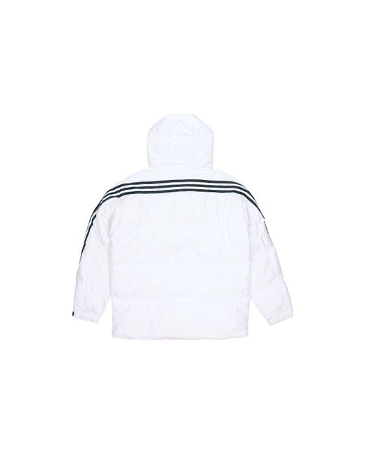 Adidas White 3St Puffy Dwn J Casual Sports Stay Warm Hooded Down Jacket for men