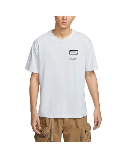 Nike White Acg Dri-Fit Graphic T-Shirt (Asia Sizing) for men