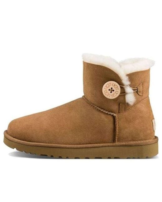 Ugg Brown (Wmns) Mini Bailey Button Ii Boot Fleece Lined