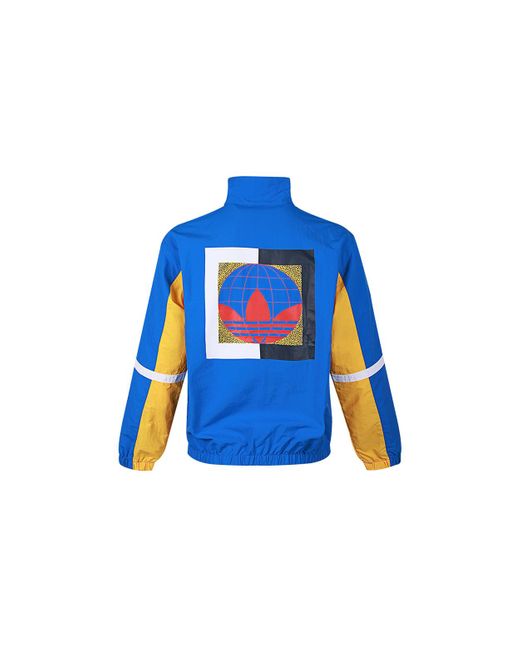 Adidas Blue Originals Globe Tt Sports Woven Jacket for men