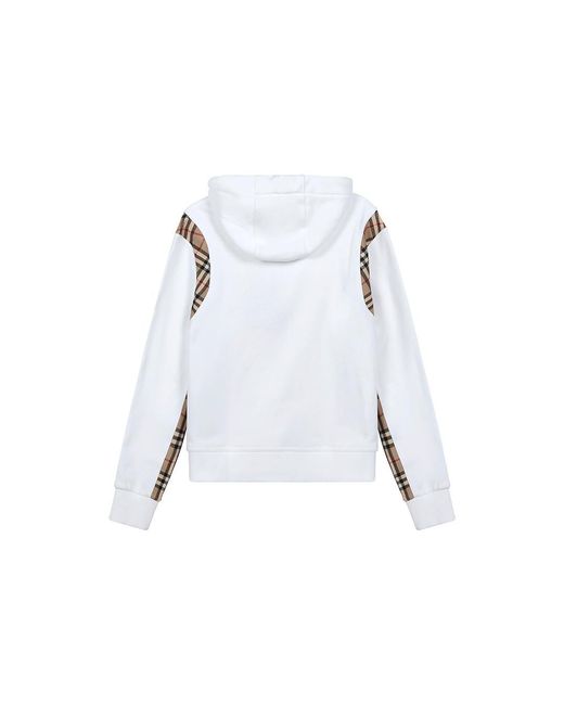 Burberry White (Wmns) Plaid Loose Hoodie