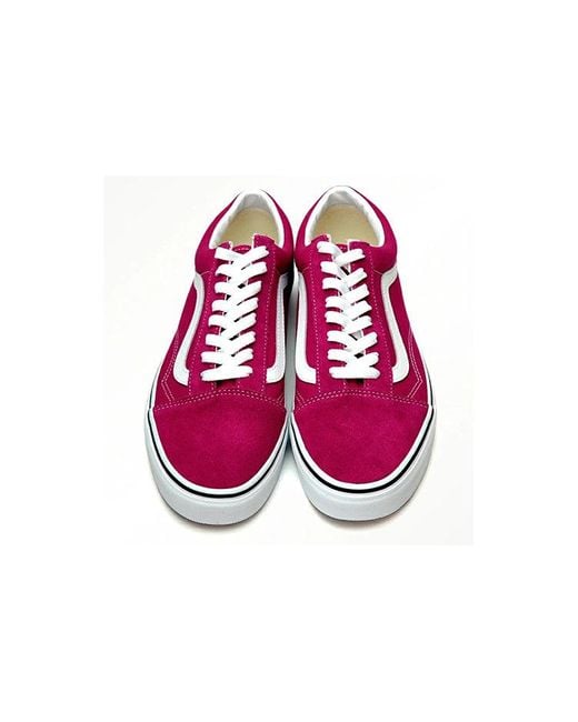 Vans Red Old Skool Retro Low Tops Casual Skateboarding Shoes Rose for men