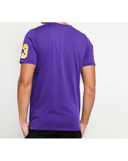 Nike Purple Nba Los Angeles Lakers Lebron James Sports Short Sleeve for men