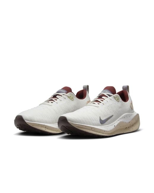 Nike White Reactx Infinity Run Flyknit 4 'Sail Tan' for men