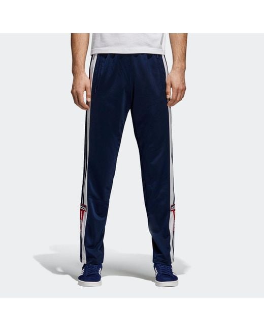 Adidas Blue Originals Side Button Athleisure Casual Sports Pants for men