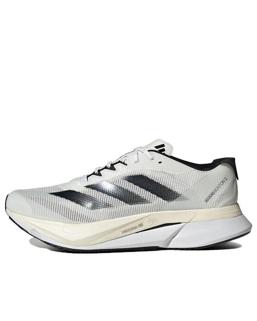 Adidas White Adizero Boston 12 'Cloud Night Metallic' for men
