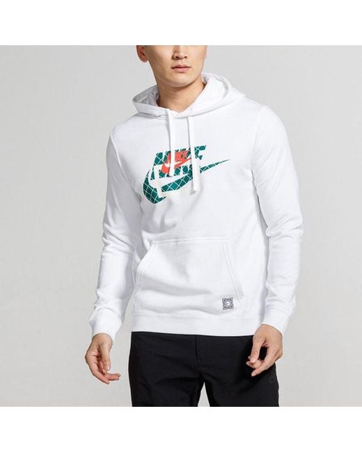 Nike White Cozy Casual Hooded Pullover for men