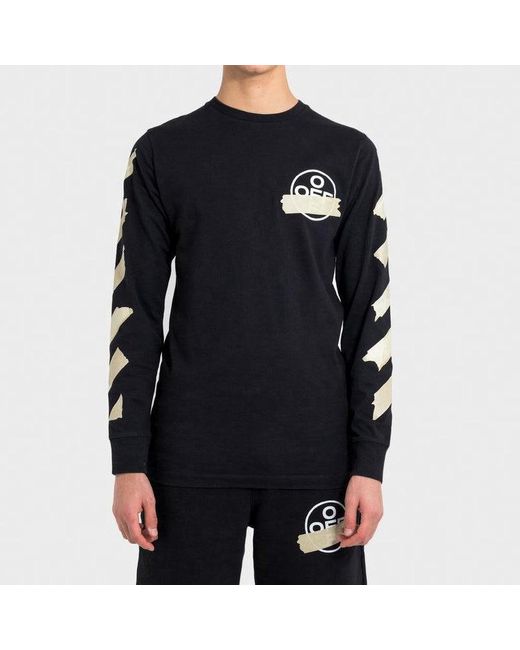 Off-White c/o Virgil Abloh Blue Tape Arrows Long Sleeve T-Shirt for men