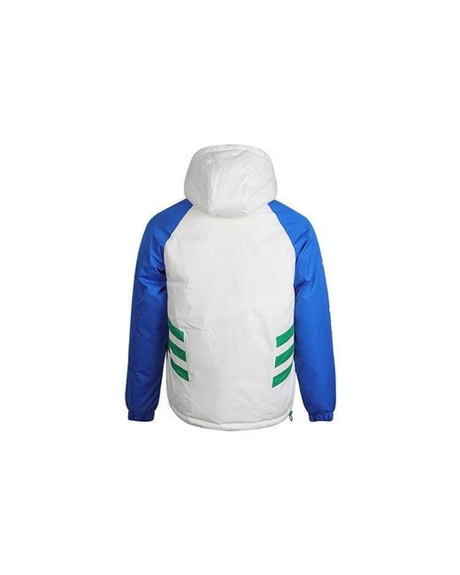 Adidas Blue Originals Rev Dwn Jkt Reversible Stay Warm Hooded Reflective Down Jacket for men