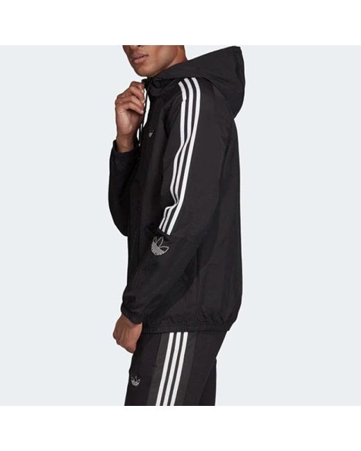 Adidas Black Originals Casual Sports Zipper Hooded Jacket for men