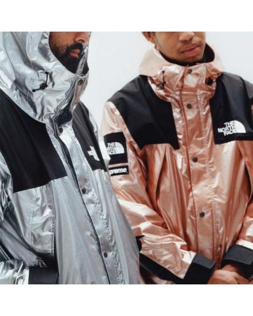 Supreme Red X The North Face Metallic Mountain Parka Rose