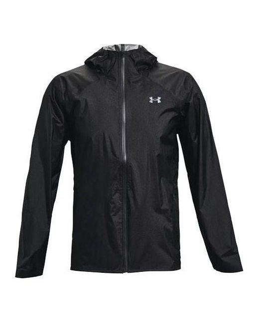 Under Armour Black Impasse Rain 2.0 Casual Sports Hooded Jacket for men