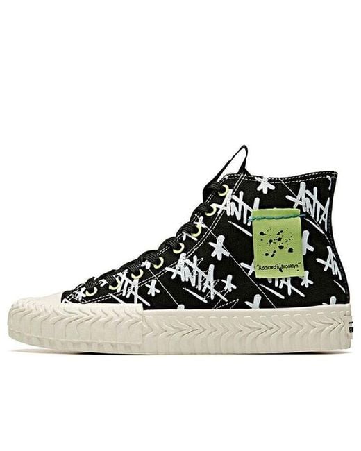Anta Black Stash X Canvas High Shoes 'Graffiti-Addicted To Brooklyn' for men
