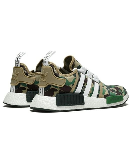Adidas Green X A Bathing Ape Nmd_R1 Camo' for men