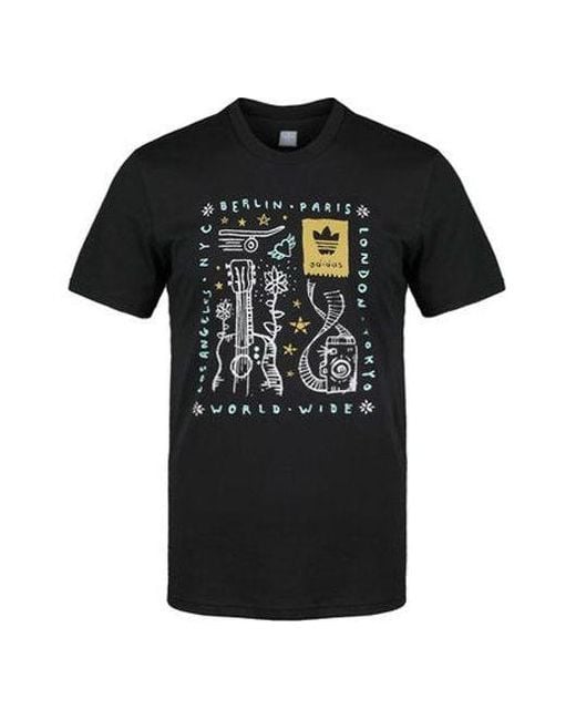 Adidas Black Originals Loose Leisure Sports Short Sleeve S for men