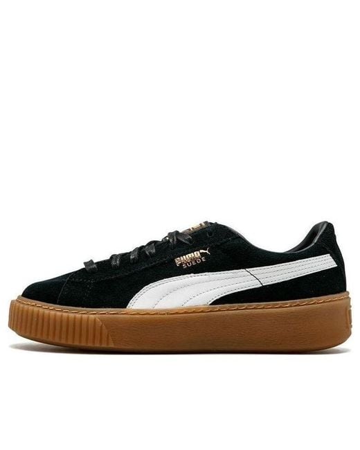 PUMA Black (Wmns) Suede Platform Gum'