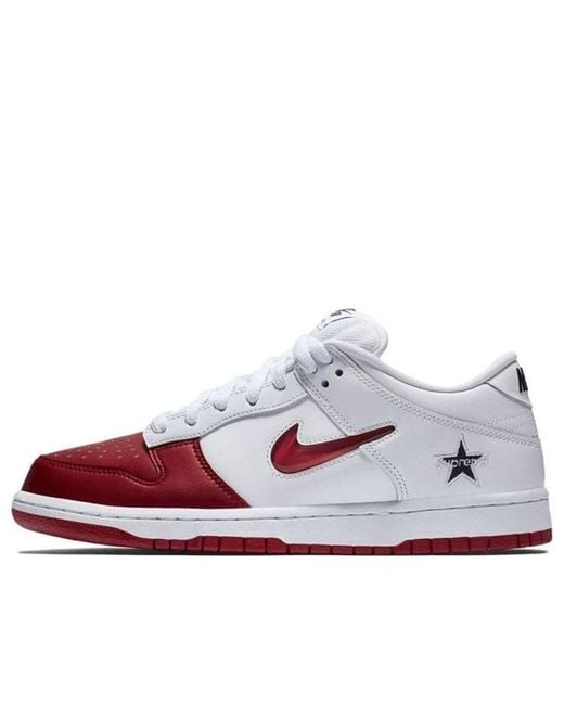 Nike White X Supreme Sb Dunk Low 'Varsity' for men