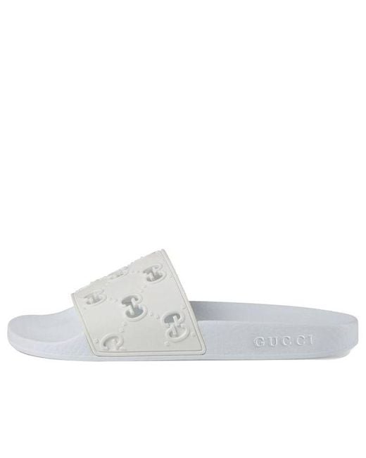 Gucci White (Wmns) Rubber Gg Slide