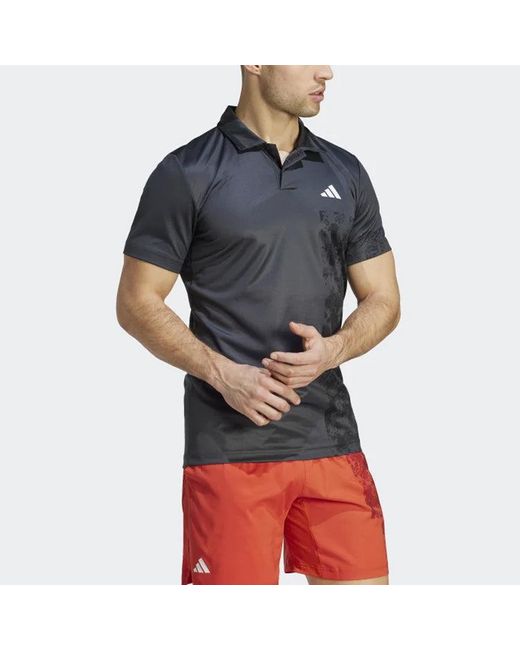Adidas Blue Tennis Paris Heat.Rdy Freelift Polo Shirt 'Carbon' for men