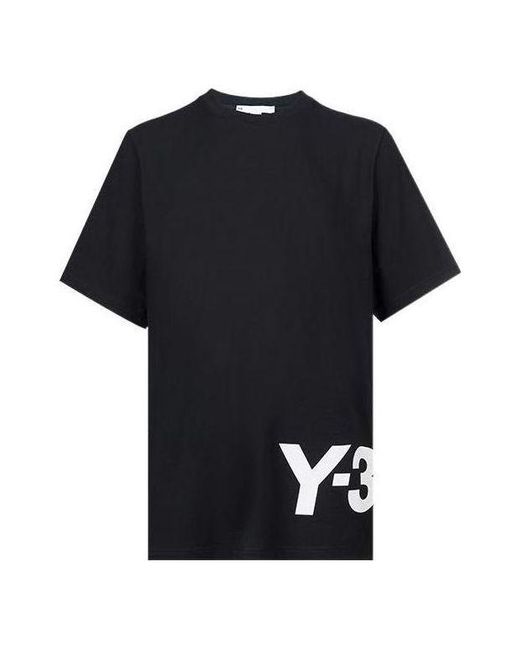 Adidas Black Y-3 Ch1 Short Sleeve Large Logo Tee for men