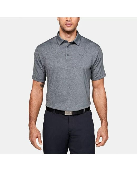 Under Armour Gray Playoff Golf Sports Thin And Light Breathable Loose Short Sleeve Polo Shirt for men