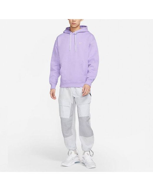 Nike Purple Logo Embroidered Solid Color Fleece Lined for men