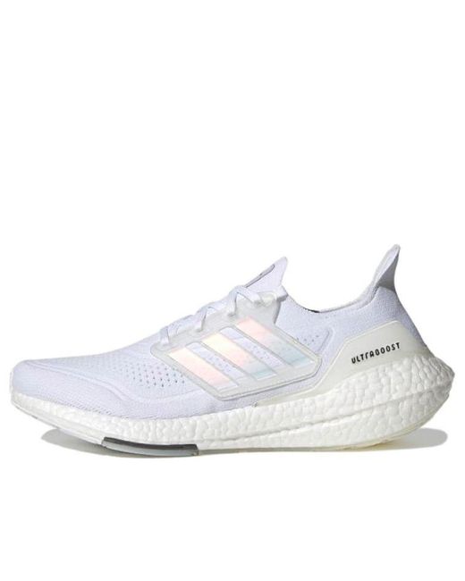 Adidas White Ultra Boost 21 Iridescent' for men