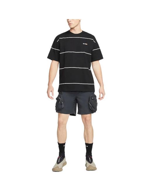Nike Black Ss22 Acg Stripe Round Neck Pullover Short Sleeve for men