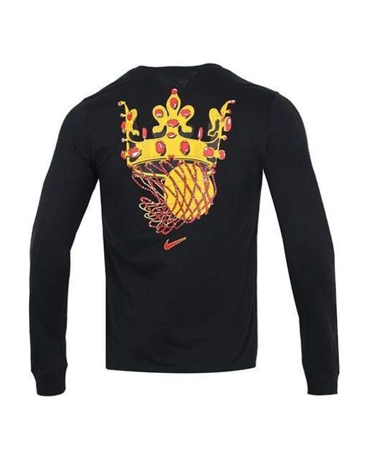 Nike Blue Lebron Sfg Basketball Sports Printing Round Neck Long Sleeves T-Shirt for men