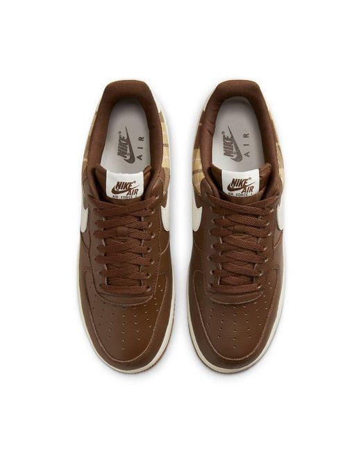 Nike Brown Air Force 1 Low "Plaid" Shoes for men