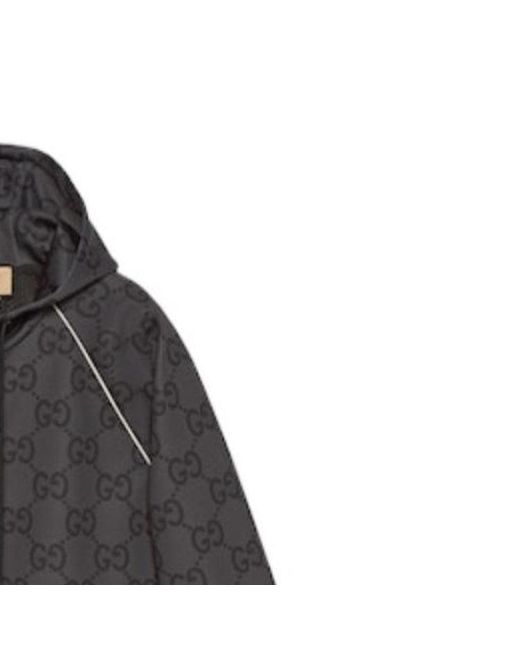 Gucci Gray Jumbo Gg Zip Jacket With Web Dark' for men