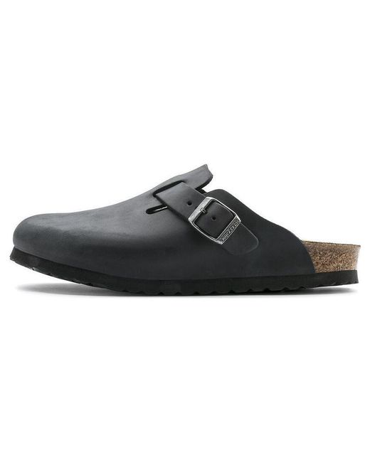 Birkenstock Black Boston Regular 'Oiled Leather' for men