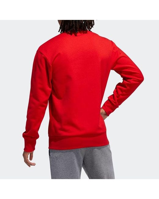 Adidas Red Large Logo Printing Basketball Sports Pullover for men