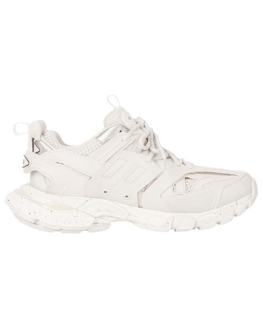 Balenciaga White Logo-Patch Lace-Up Sneakers