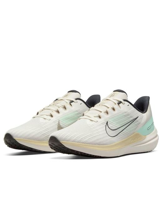 Nike White Air Zoom Winflo 9 Wear-Resistant Shock Absorption Low Tops for men