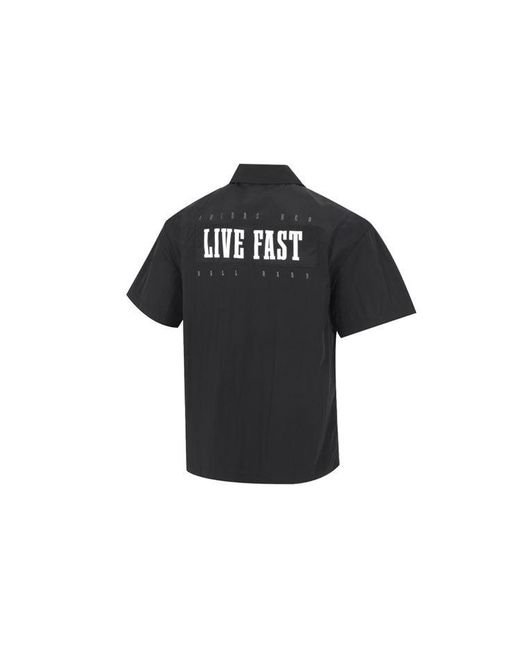 Adidas Black Neo Solid Color Alphabet Logo Printing Athleisure Casual Sports Lapel Short Sleeve Shirt for men
