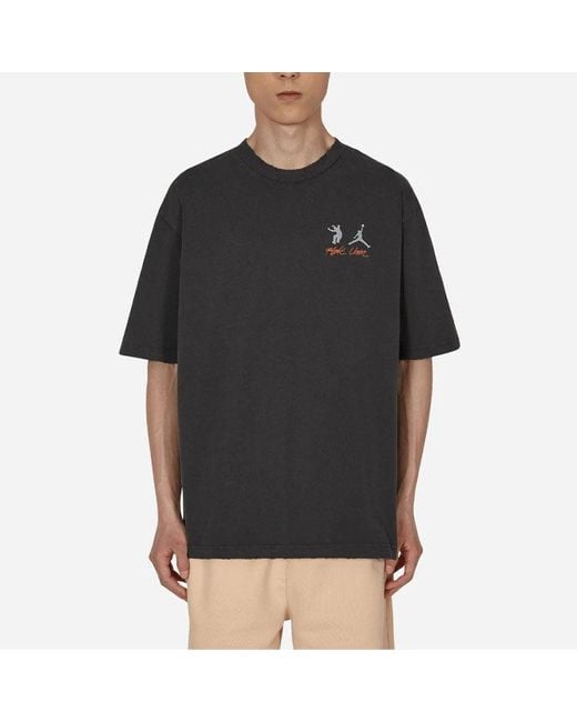 Nike Black X Union Crossover Ss22 Solid Color Breathable Logo Round Neck Short Sleeve Asia Edition for men