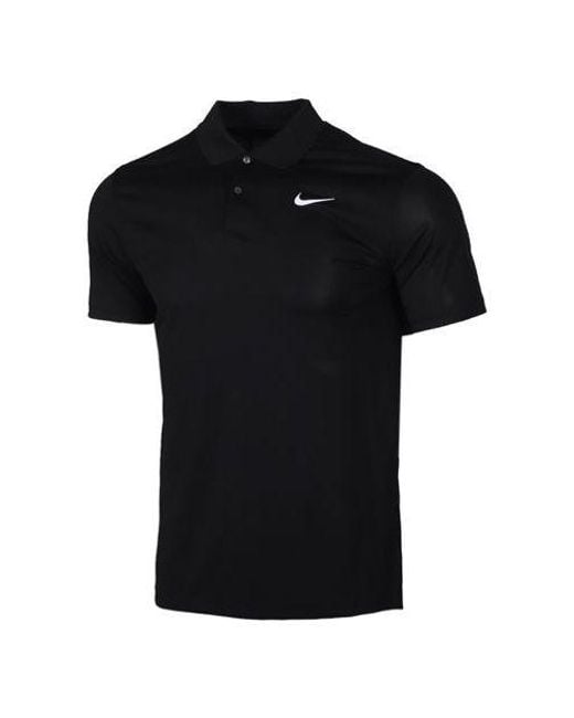 Nike Black Logo Quick Dry Breathable Sports Short Sleeve Polo Shirt for men