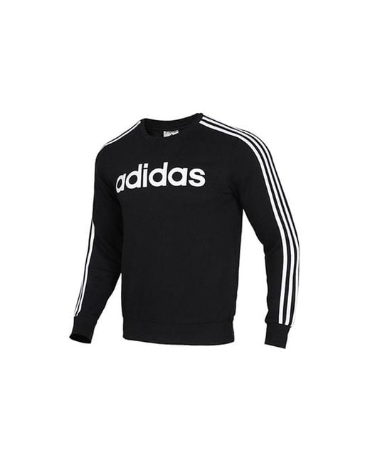 Adidas Black E 3S Crew Fl Round-Neck Sweater for men