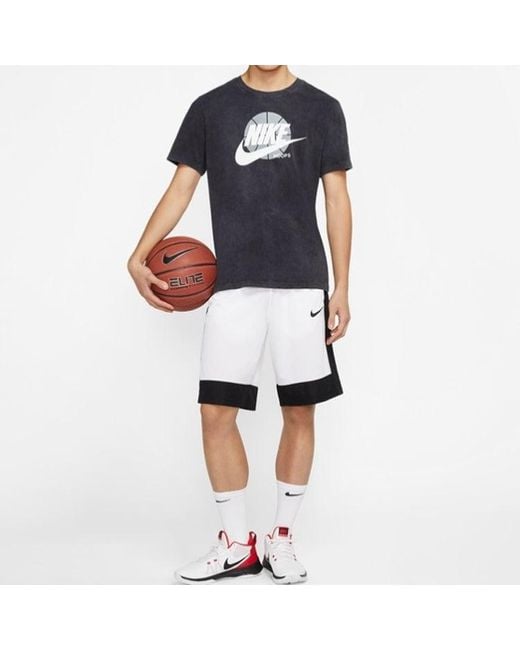 Nike Blue Basketball Printing Pattern Short Sleeve for men