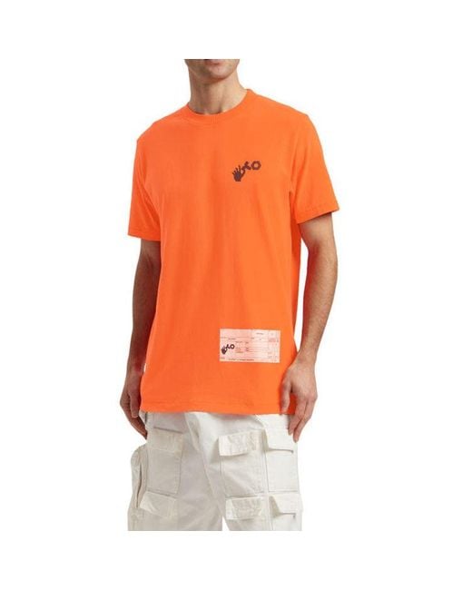 Off-White c/o Virgil Abloh Orange X Teenage Engineering Crossover Ss22 Logo Printing Round Neck Short Sleeve T-Shirt for men