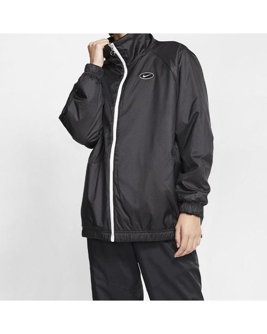 Nike Black (Wmns) Big Swoosh Large Logo Lamb's Wool Reversible Jacket Us Edition