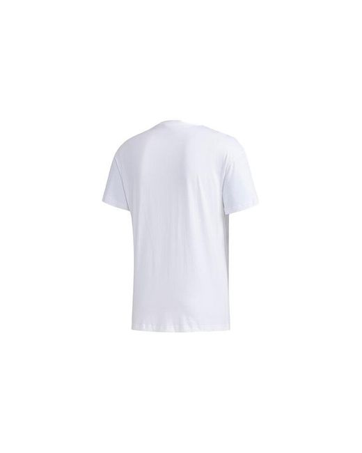 Adidas White Sports Round Neck Short Sleeve 'Wuji Story' for men