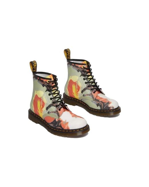 Dr. Martens Green 1460 X Tate Decalcomania Backhand Leather Lace Up Boots Volcanic Flare'