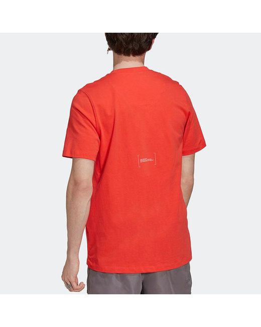 Adidas Red Ss22 Logo Printing Pullover Short Sleeve T-Shirt for men