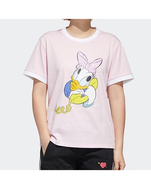 Adidas Pink (Wmns) Neo Dsny Cp Tee Disney Donald Duck Sports Short Sleeve