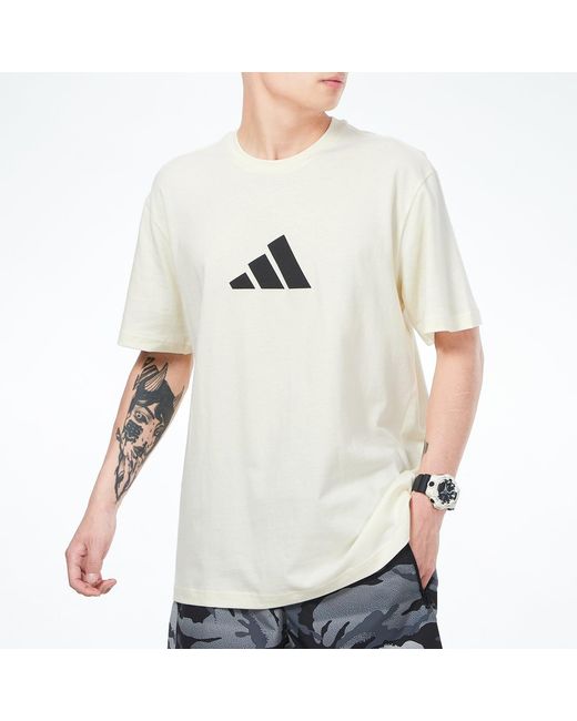 Adidas White Casual Sports Breathable Round Neck Short Sleeve for men